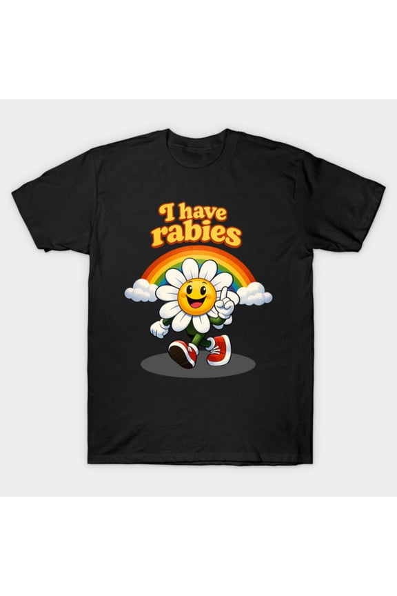 Retro Daisy Funny Cartoon Rainbow 70s Hippie Groovy Flower Unisex T-Shirt, for men & women, up to size 5XL