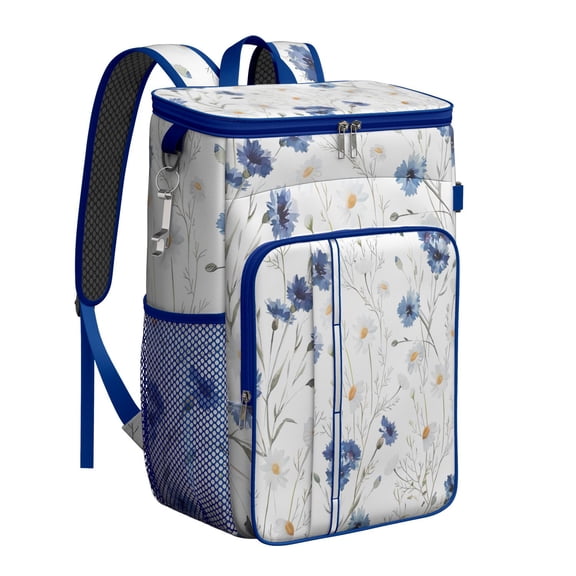 Retro Daisy Graphic Cooler Backpack - High-Capacity 20L Insulated Picnic Backpack with Multiple Pockets for Organization