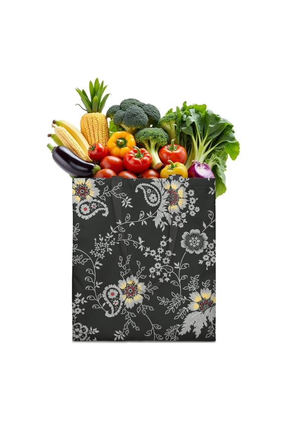 Retro Daisy Graphic Reusable Tote – Artistic Canvas Shopping Bag for Women