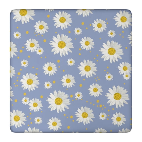 Retro Daisy Graphic Table Cover - Elastic Square Tablecloth, Soft & Durable (Floral, 36x36)