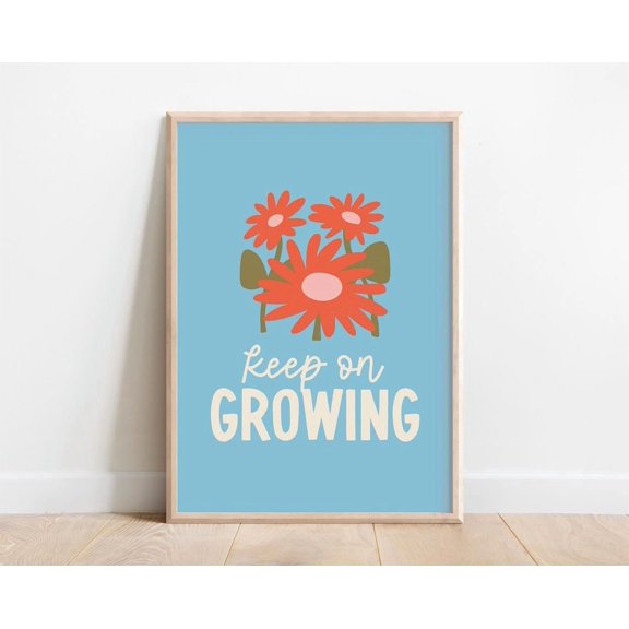 Retro Daisy Inspirational Nursery Decor Wall Art Print