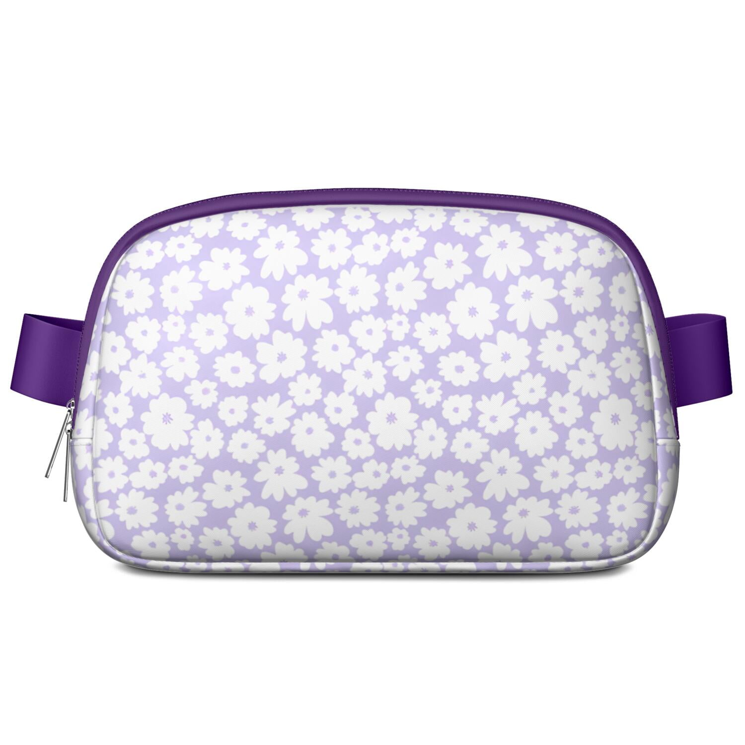 Retro Daisy Print Waist Bag – Boho Floral Fanny Pack with White & Yellow Bloom Design, Perfect for Sunny Outdoor Adventures