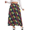 thumbnail image 1 of Retro Daisy Skirt Vintage Floral Print Modern Long Skirts Elastic Waist Design Aesthetic C, 1 of 7