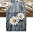 thumbnail image 1 of Retro Daisy Table Runner - 72 Inch Long, Kitchen Dining Table Runner Dresser Scarves, Country Botanical Floral Butterfly Wooden Farmhouse Decor for Coffee Tables Wedding Party Banquet, 1 of 8