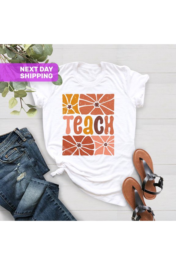 Retro Daisy Teach Shirt, Retro Teach Shirt, Retro Teach T-Shirt, Teacher, Teach Shirt, Retro Teacher Shirt, Teacher Vintage Shirts Tshirt All Size S-5XL
