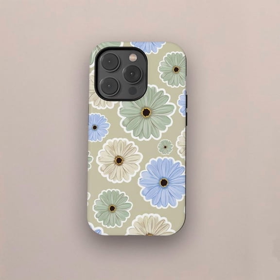 Retro Daisy Watercolor Floral Phone Case, Vintage Botanical Art iPhone 17 16 15 14 13 12 Pro Max