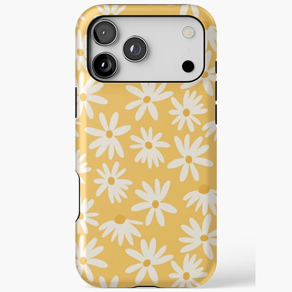 Retro Daisy for iPhone Case 11 through 17 Pro Max - Vintage Floral Yellow Phone Cover