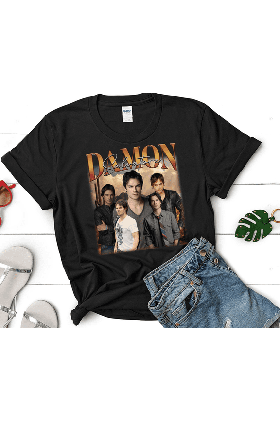 Retro Damon Salvatore Shirt-Damon Salvatore Sweatshirt,Damon Salvatore T-shirt,Damon Salvatore Merch,ian somerhalder shirt,Diares Sweatshirt