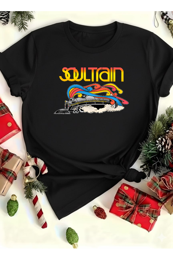 Retro Dance Music Train Style Seventies Groove Celebration Unisex T-shirt V14664, up to size 5XL