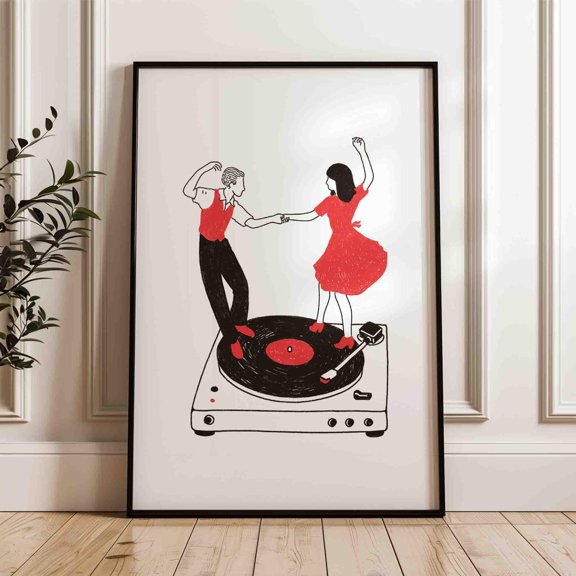 Retro Dancing Couple Music Room Wall Decor