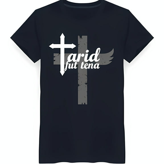 Retro Dark Blue T-Shirt with White and ' Fut Tena' Design Stylish Graphic Tee