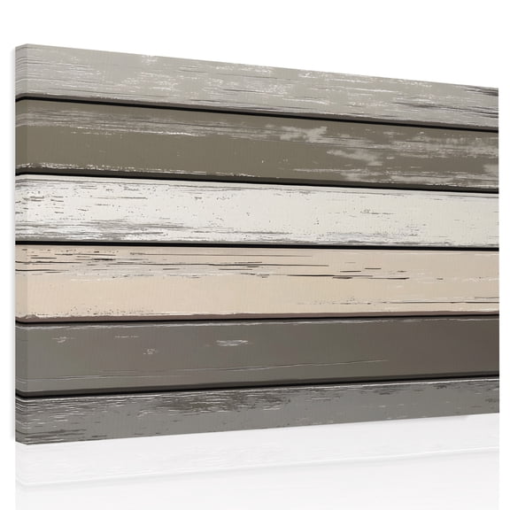 Retro Dark Grey Stripe Canvas Print Wall Art, Peeling Paint Effect Texture Wall Decor Modern Artwork Paintings Pictures for Living Room Framed and Stretched Ready to Hang, 12" x 16"