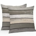thumbnail image 1 of Retro Dark Grey Stripe Outdoor Pillow Covers Set of 2 Peeling Paint Effect Texture Waterproof Throw Pillow Case Decorative Square Cushion Cover for Patio Couch Garden Balcony, 24"x24", 1 of 9