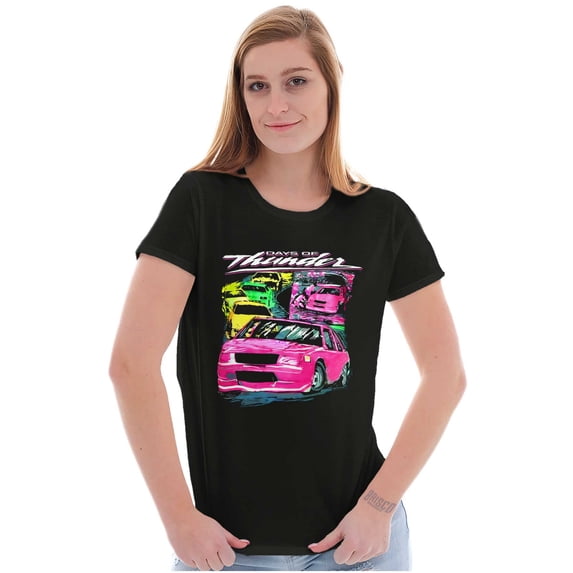 Retro Days of Thunder Movie Racecar Womens Slim Fit Graphic Tee Brisco Brands S