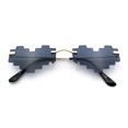 thumbnail image 1 of Retro Dazed Cute Nifty Pixel Heart Rimless Sunglasses Gold - Black, 1 of 8