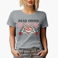 thumbnail image 1 of Retro Dead Inside, Skeleton Hands & Heart with a Bandage, Valentine's Day Gift, Heather Grey T-Shirt, Large, 1 of 5