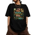 thumbnail image 1 of Retro Decades Graphic Tee Vintage T Shirt Tops Breathable Short Sleeve Round Neck Black S-5XL, 1 of 5