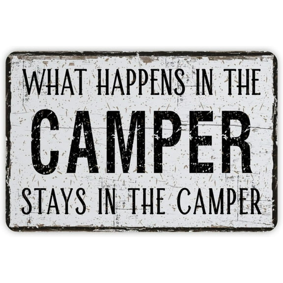 Retro Decor Tin Signs,Camper - themed Humorous Sign,for garage,bar,restaurant,living room,bedroom,kitchen,cafe,bar,812inch