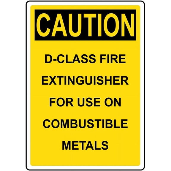 Retro Decor Tin Signs,Caution - D - Class Fire Extinguisher Sign,for garage,bar,restaurant,living room,bedroom,kitchen,cafe,bar,812inch