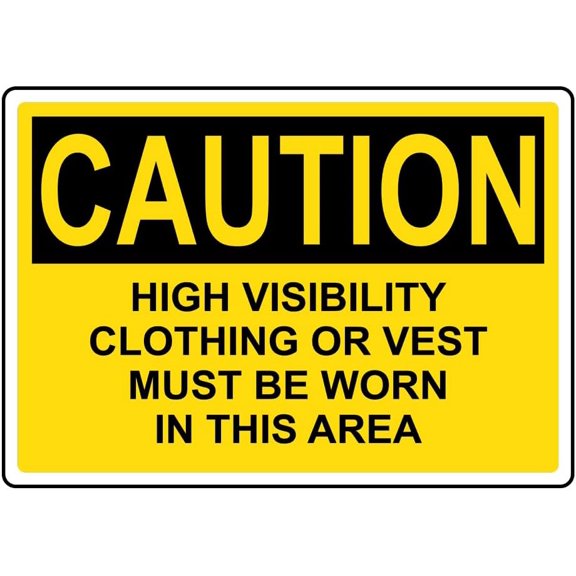 Retro Decor Tin Signs,Caution - High Visibility Clothing Sign,for garage,bar,restaurant,living room,bedroom,kitchen,cafe,bar,812inch