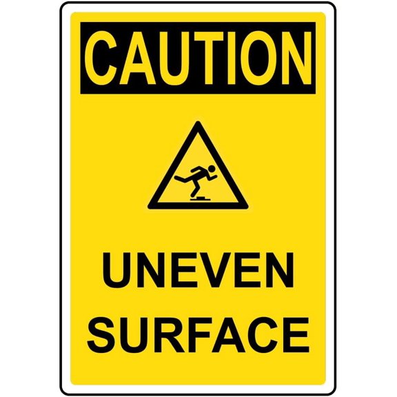 Retro Decor Tin Signs,Caution - Uneven Surface Warning Sign,for garage,bar,restaurant,living room,bedroom,kitchen,cafe,bar,812inch