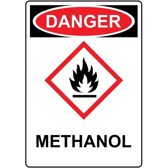Retro Decor Tin Signs,“Danger - Methanol Warning Sign”,for garage,bar,restaurant,living room,bedroom,kitchen,cafe,bar,8×12inch