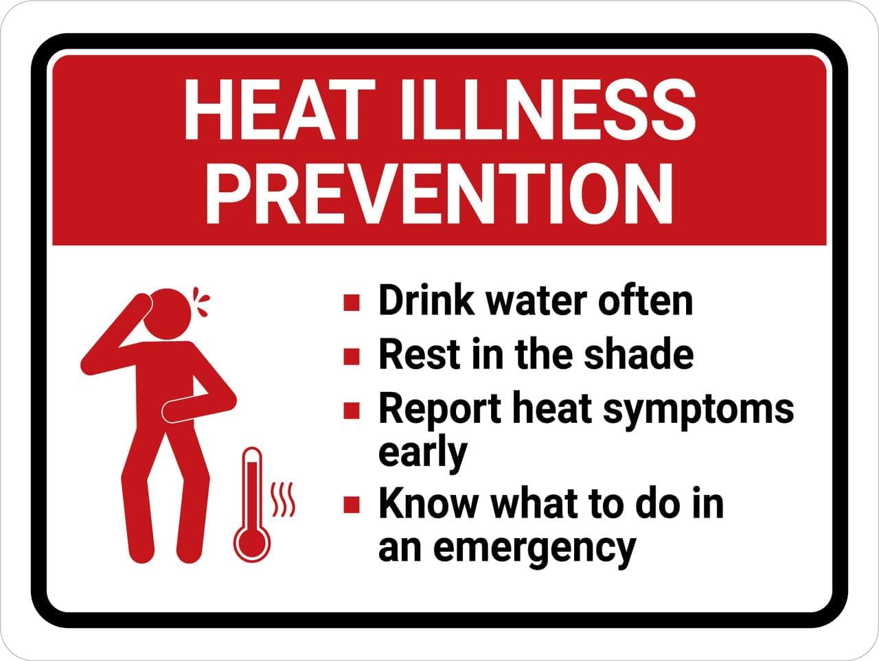 Retro Decor Tin Signs,“Heat Illness Prevention Guide Sign”,for garage ...