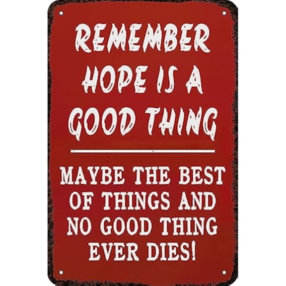 Retro Decor Tin Signs,Hope - Inspirational Quote Sign,for garage,bar,restaurant,living room,bedroom,kitchen,cafe,bar,812inch