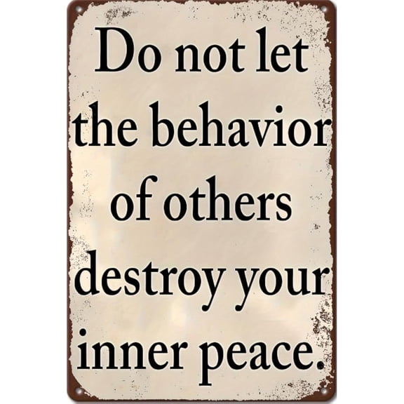 Retro Decor Tin Signs,“Inner - peace Preservation Sign”,for garage,bar,restaurant,living room,bedroom,kitchen,cafe,bar,8×12inch