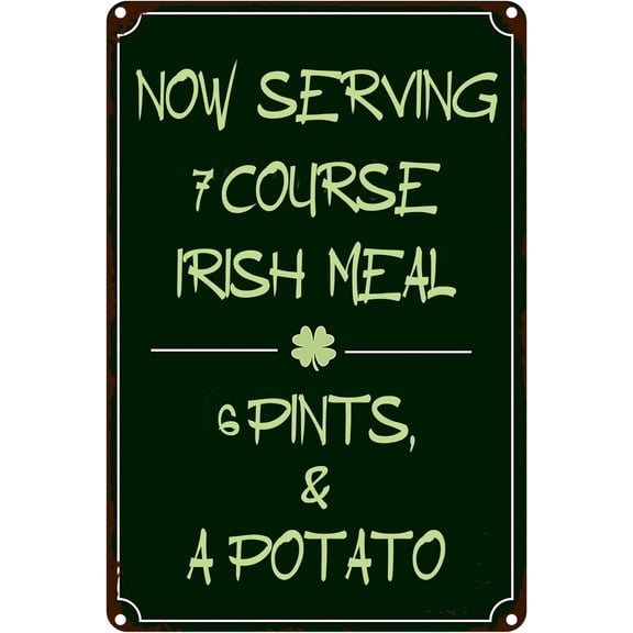 Retro Decor Tin Signs,Irish - meal Advertisement Sign,for garage,bar,restaurant,living room,bedroom,kitchen,cafe,bar,812inch