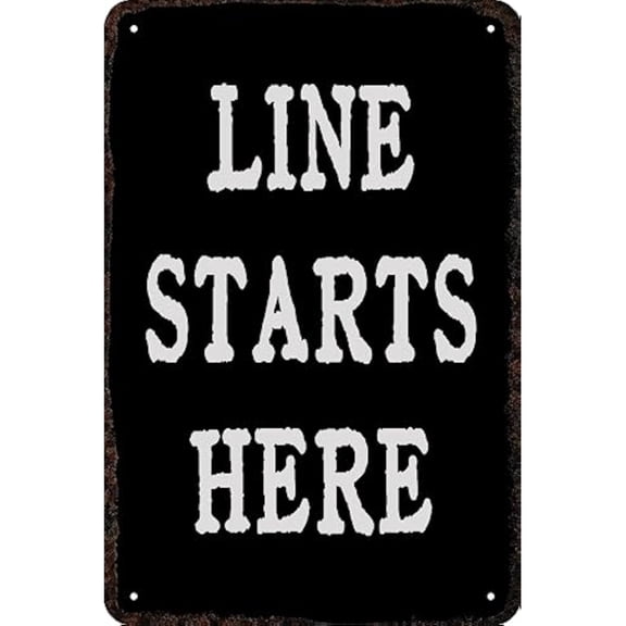 Retro Decor Tin Signs,Line Starting Point Sign,for garage,bar,restaurant,living room,bedroom,kitchen,cafe,bar,812inch