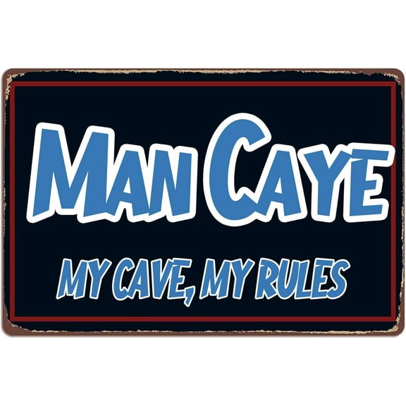 Retro Decor Tin Signs,Man - cave Rules Sign,for garage,bar,restaurant,living room,bedroom,kitchen,cafe,bar,812inch
