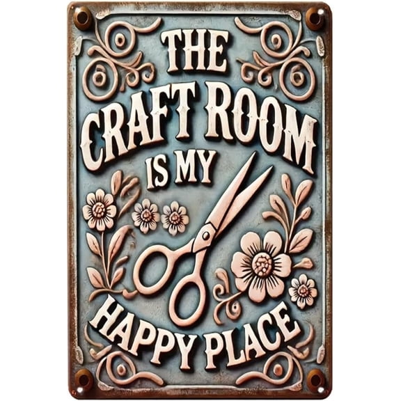 Retro Decor Tin Signs,My Blissful Craft Room,for garage,bar,restaurant,living room,bedroom,kitchen,cafe,bar,812inch