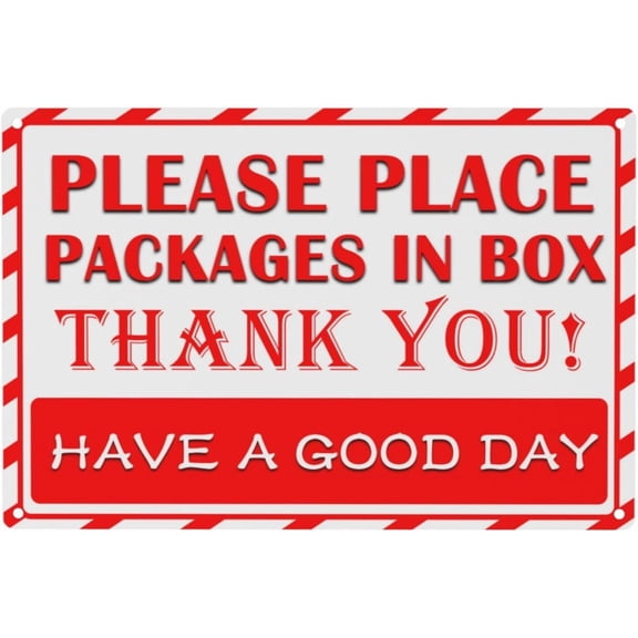 Retro Decor Tin Signs,Package Drop - off Instruction Sign,for garage,bar,restaurant,living room,bedroom,kitchen,cafe,bar,812inch