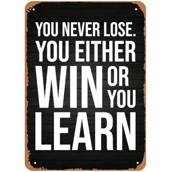 Retro Decor Tin Signs,"Positive Outlook on Failure and Learning Sign",for garage,bar,restaurant,living room,bedroom,kitchen,cafe,bar,8×12inch