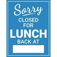 thumbnail image 1 of Retro Decor Tin Signs,“Sorry”“CLOSED FOR LUNCH”“BACK AT”,for garage,bar,restaurant,living room,bedroom,kitchen,cafe,bar,8×12inch, 1 of 5