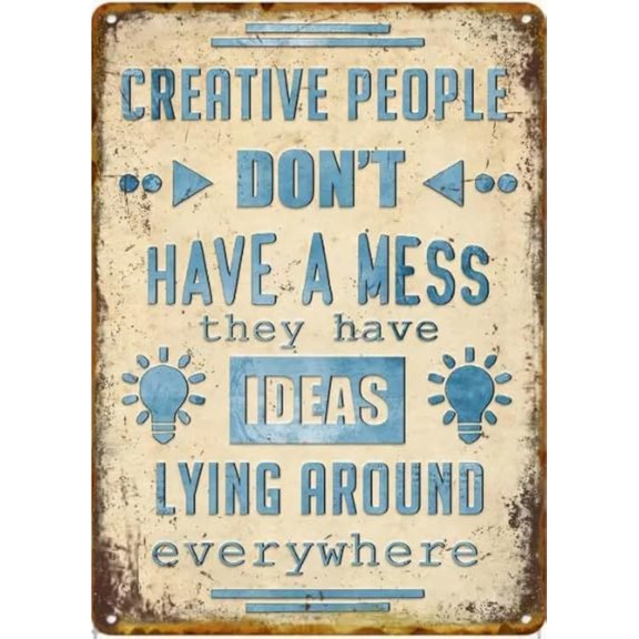Retro Decor Tin Signs,The Mess of Creative Ideas,for garage,bar,restaurant,living room,bedroom,kitchen,cafe,bar,812inch