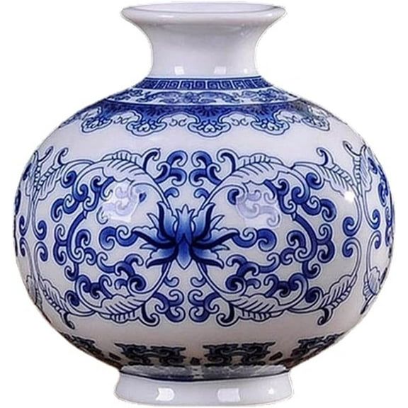 Retro Decoration Jardiniere for Homes Retro Traditional Chinese Blue and White Porcelain Vase for Flowers