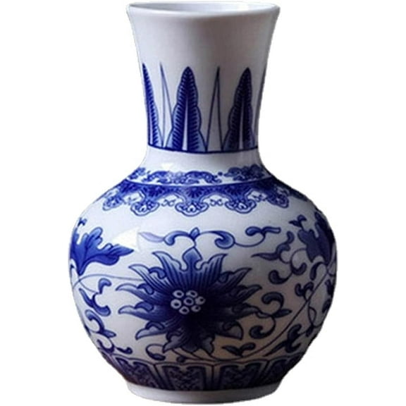 Retro Decoration Jardiniere for Homes Retro Traditional Chinese Blue and White Porcelain Vase for Flowers