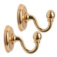 thumbnail image 1 of Retro Decorative 2pcs Metal Curtain Holdbacks with Mount Screws,Polished Wall Curtain Tie Back Hooks,Sturdy Window Drapery Holder Hook for Bedroom Living Room Home Decoration,Gold, 1 of 8