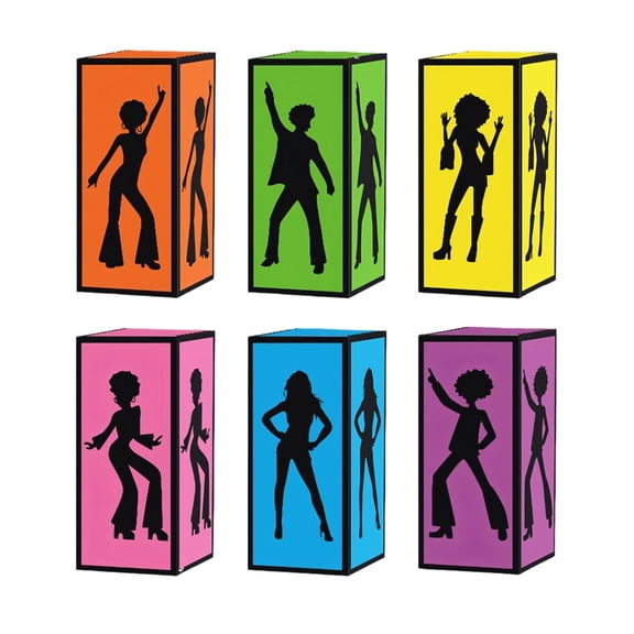 Retro Decorative Disco Box Desktop Decoration Paper Lantern Box Centerpieces for 70s 80s Music Themed Party Decors