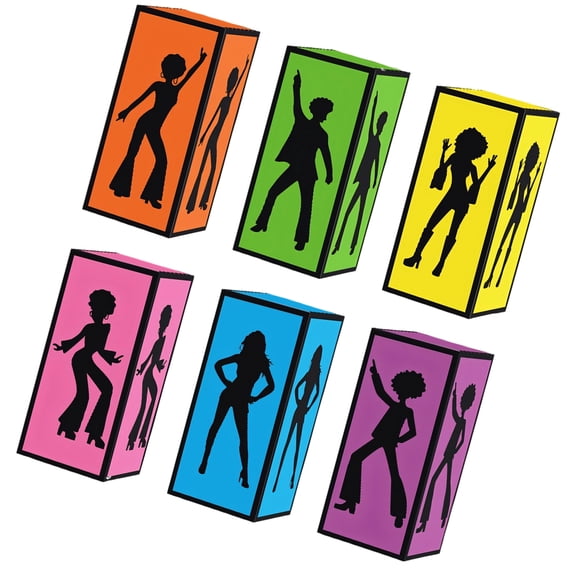 Retro Decorative Disco Box Paper Glim Box Centerpieces for Table 70s 80s Music Themed Party Birthday Decoration