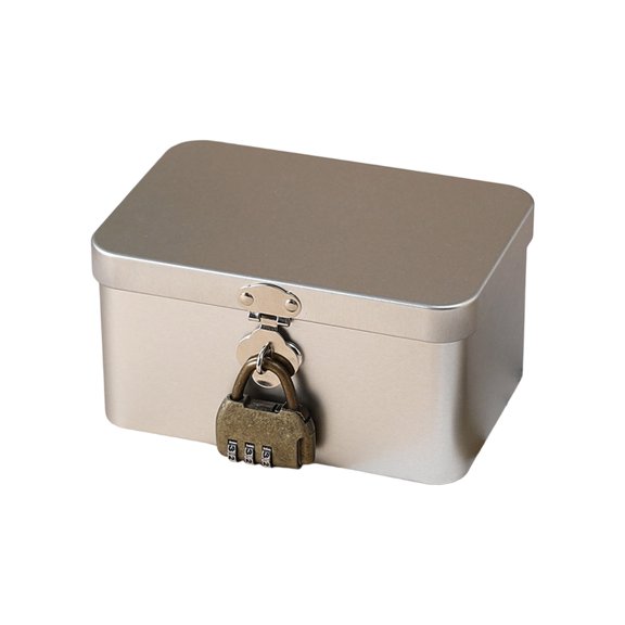 Retro Decorative Metal Storage Box With Lock for Jewelry Documents Organizers
