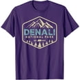 thumbnail image 1 of Retro Denali National Park Mountains Nature Vintage Hiking Unisex T-Shirt for Men Women Kids Toddler,Purple Color,Size 3XL, 1 of 5