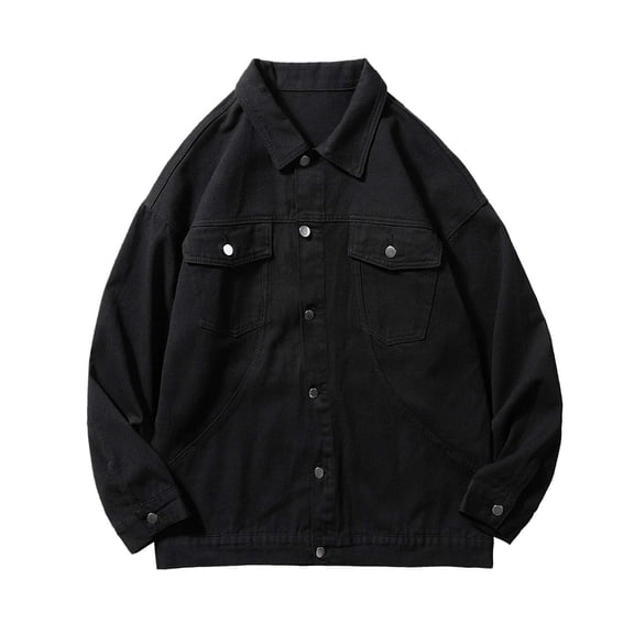 Retro Denim Jacket With Multiple Pockets Workwear Popular Denim Jacket Men's Casual Jacket