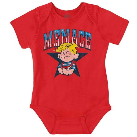 Retro Dennis The Menace American Star Romper Boys or Girls Infant Baby Brisco Brands 12M