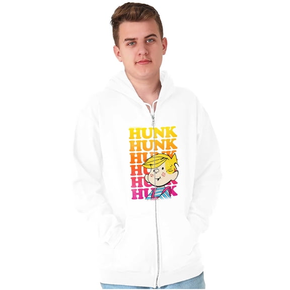 Retro Dennis The Menace Hunk Gradient Zip Hoodie Sweatshirt Men Brisco Brands M