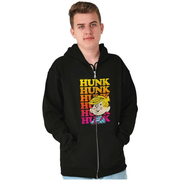 Retro Dennis The Menace Hunk Gradient Zip Hoodie Sweatshirt Men Brisco Brands S