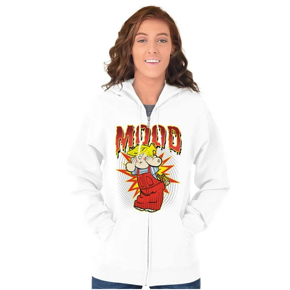Retro Dennis the Menace Comic Mood Zip Up Hoodie Men's Women's Brisco Brands S