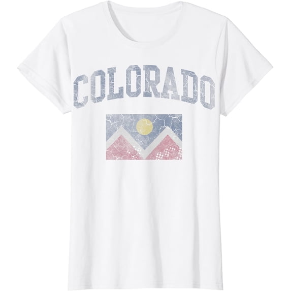 Retro Denver Flag Colorado Vintage Distressed Men Women Kids T-Shirt
